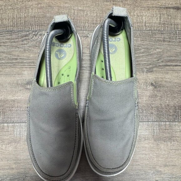 Crocs Walu Beige Textile Casual Loafer Men's Size 10 - Picture 2 of 7